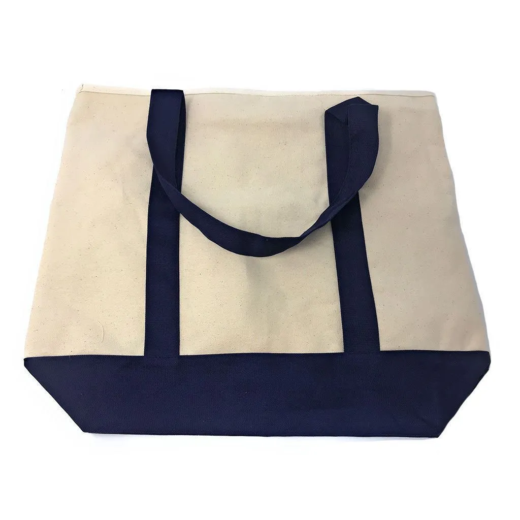 1 Dozen Large Shopping Bag Reusable Cotton Canvas Beach Tote 22inch x 16inch Wholesale