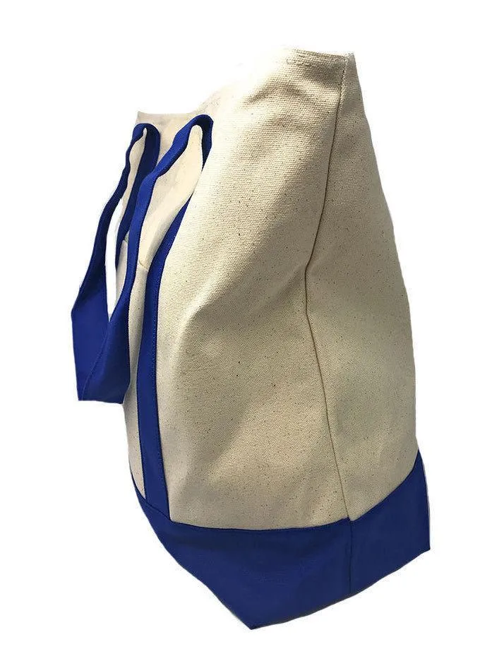 1 Dozen Large Shopping Bag Reusable Cotton Canvas Beach Tote 22inch x 16inch Wholesale