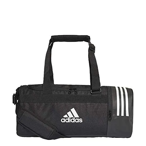 adidas Convertible 3-Stripes Duffel Bag Small - Black/Grey/White, 48 x 23 x 23 cm