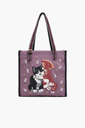 Adorable Creature Tote Beaded Tote-Cat the Shadow Prowler