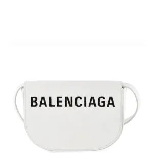 Balenciaga White Logo Ville Day Bag