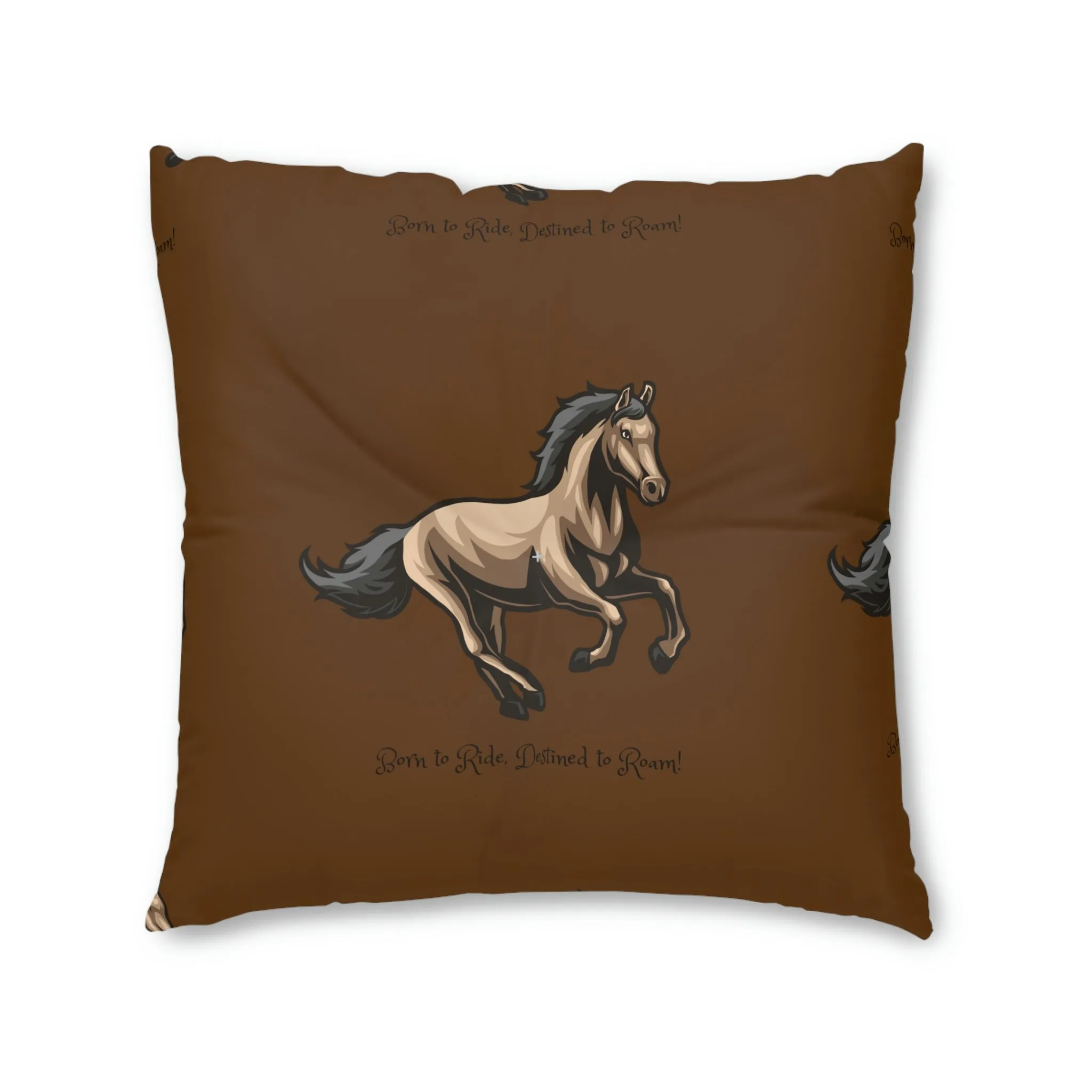 Born to Ride Horse POD Tufted Floor Pillow, Square