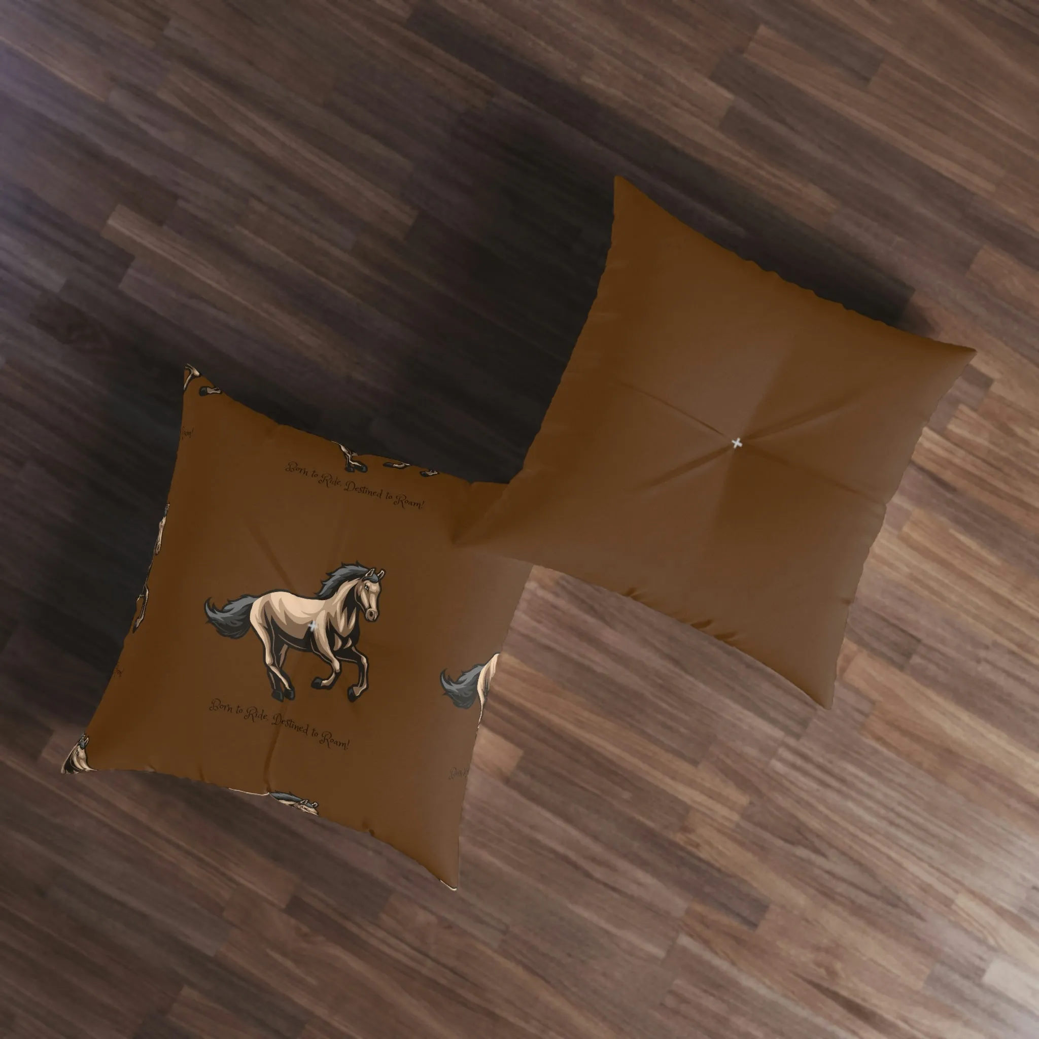 Born to Ride Horse POD Tufted Floor Pillow, Square