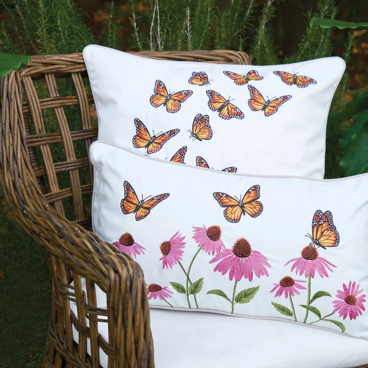 Butterfly Garden Indoor Outdoor Lumbar Pillow