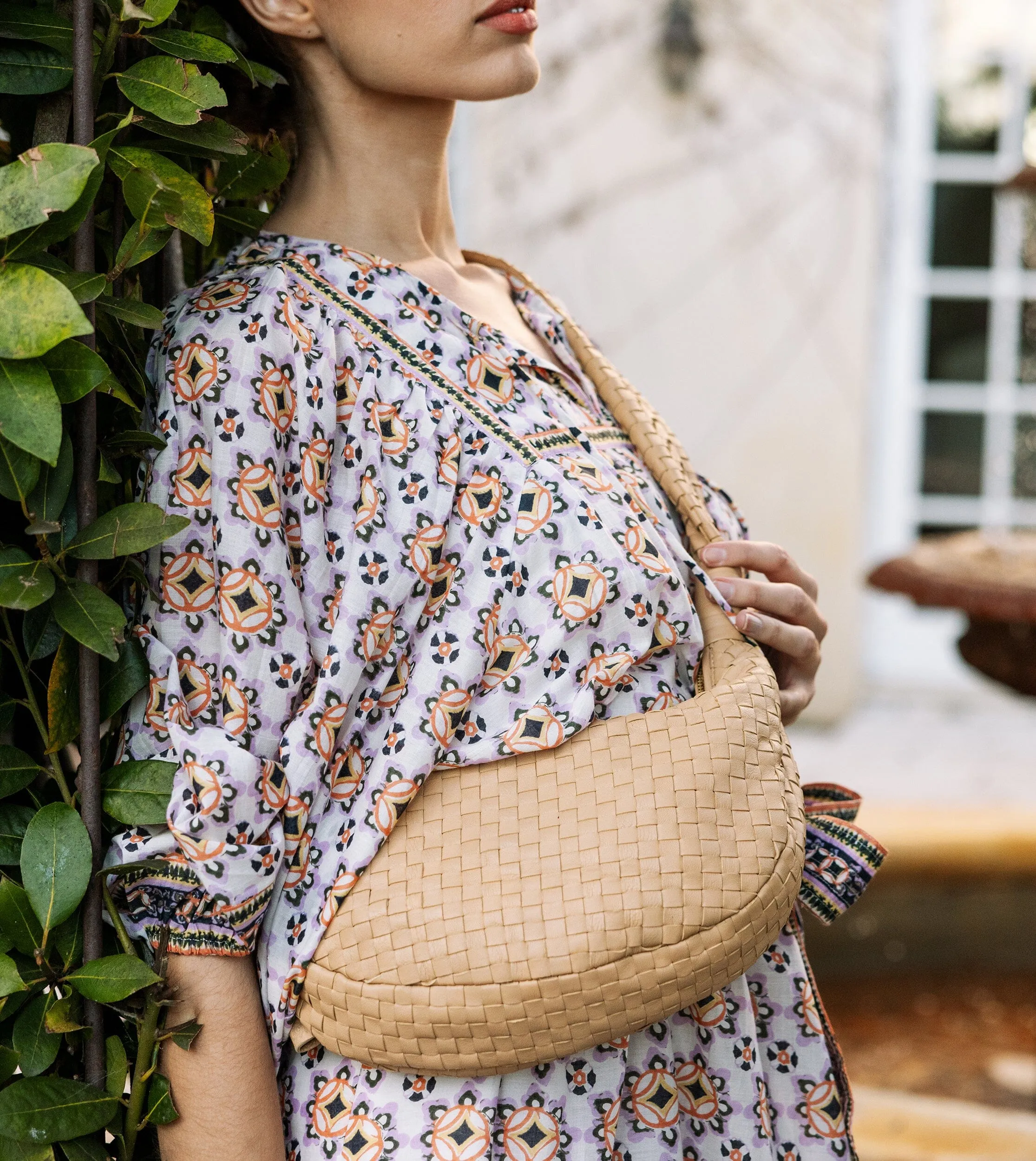 Dylan Woven Handbag | Tan