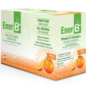 Ener-Life Vitamin B Multivitamin Drink Mix 30 Packs Orange