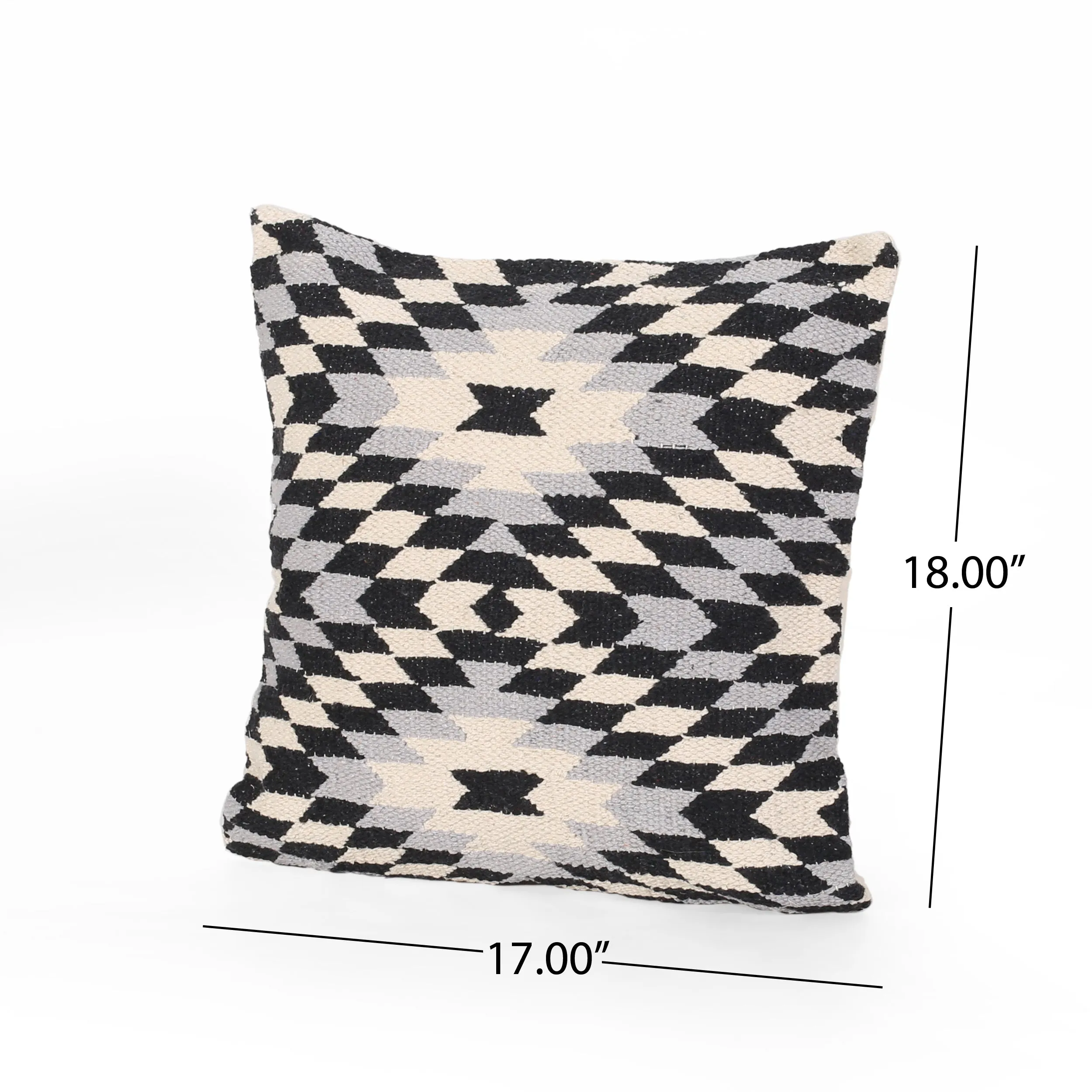 Esther Boho Cotton Throw Pillow (Set of 2), Black and White