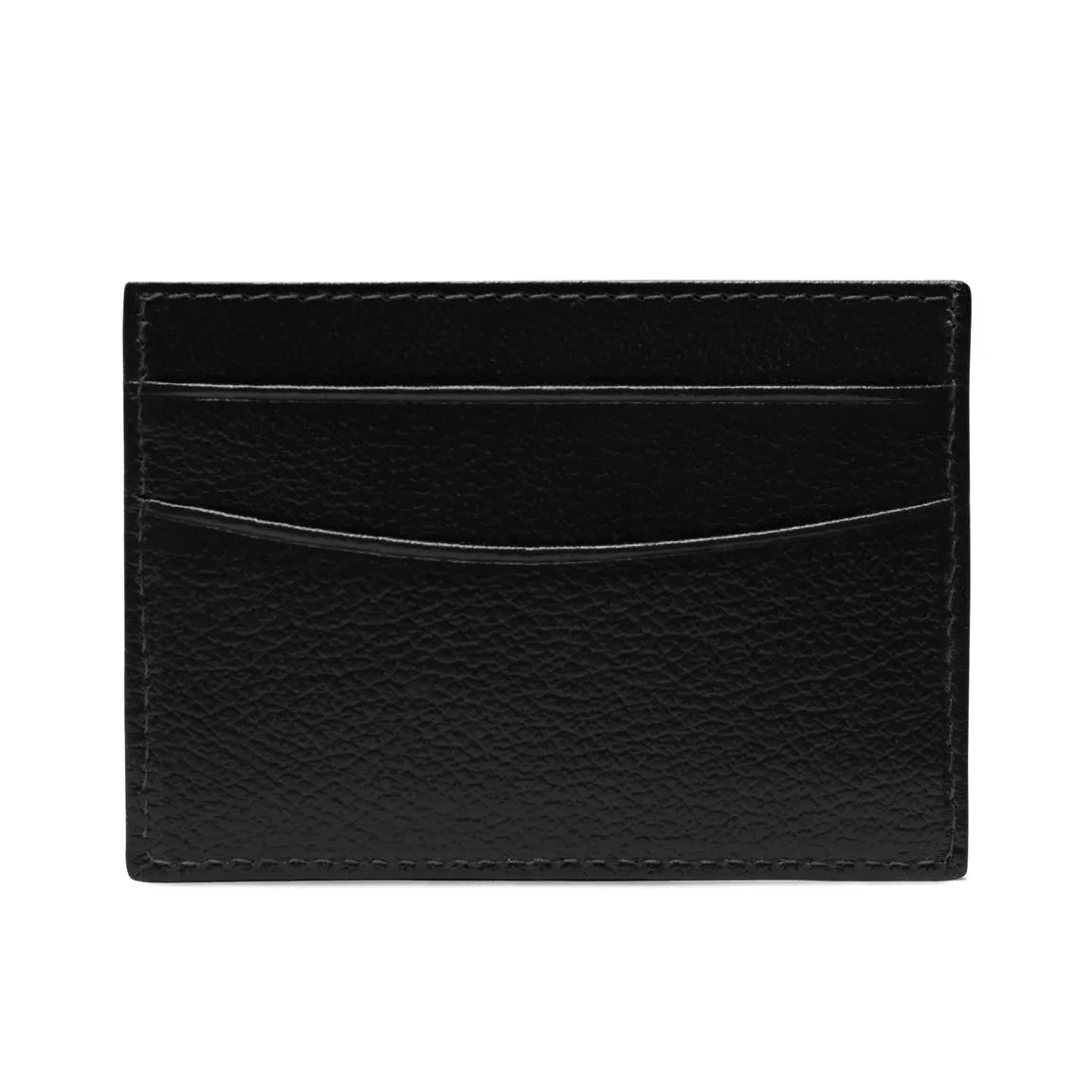 Ettinger Black Capra Leather Flat Credit Card Case