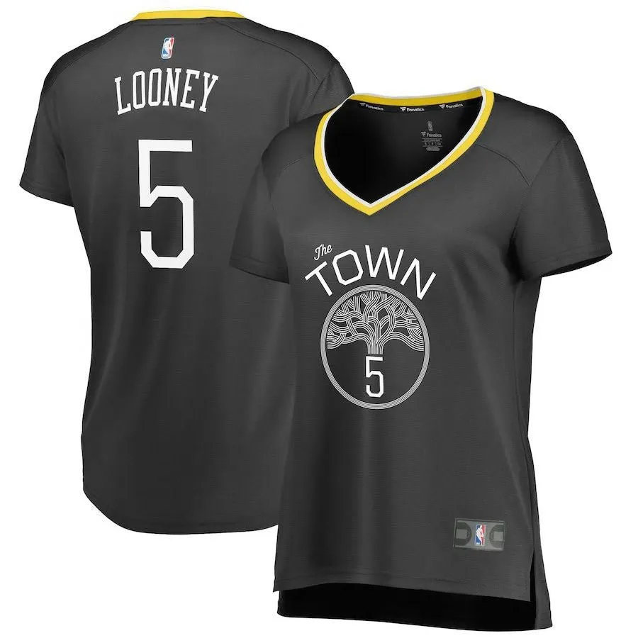 Golden State Warriors Kevon Looney Fanatics Branded Replica Fast Break Player Statement Jersey Womens - Black | Ireland V7822P9