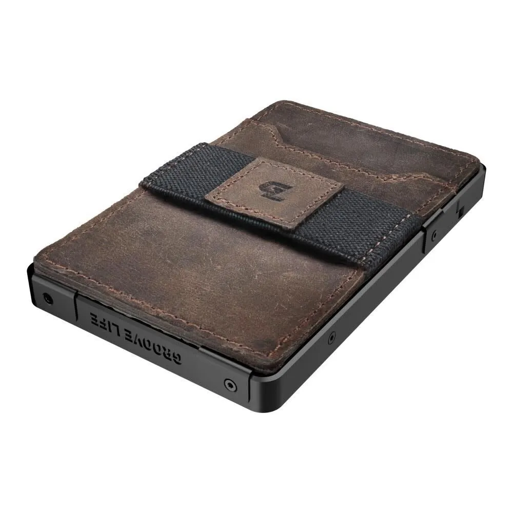 Groove Life Wallet® - Midnight Black/Brown Leather