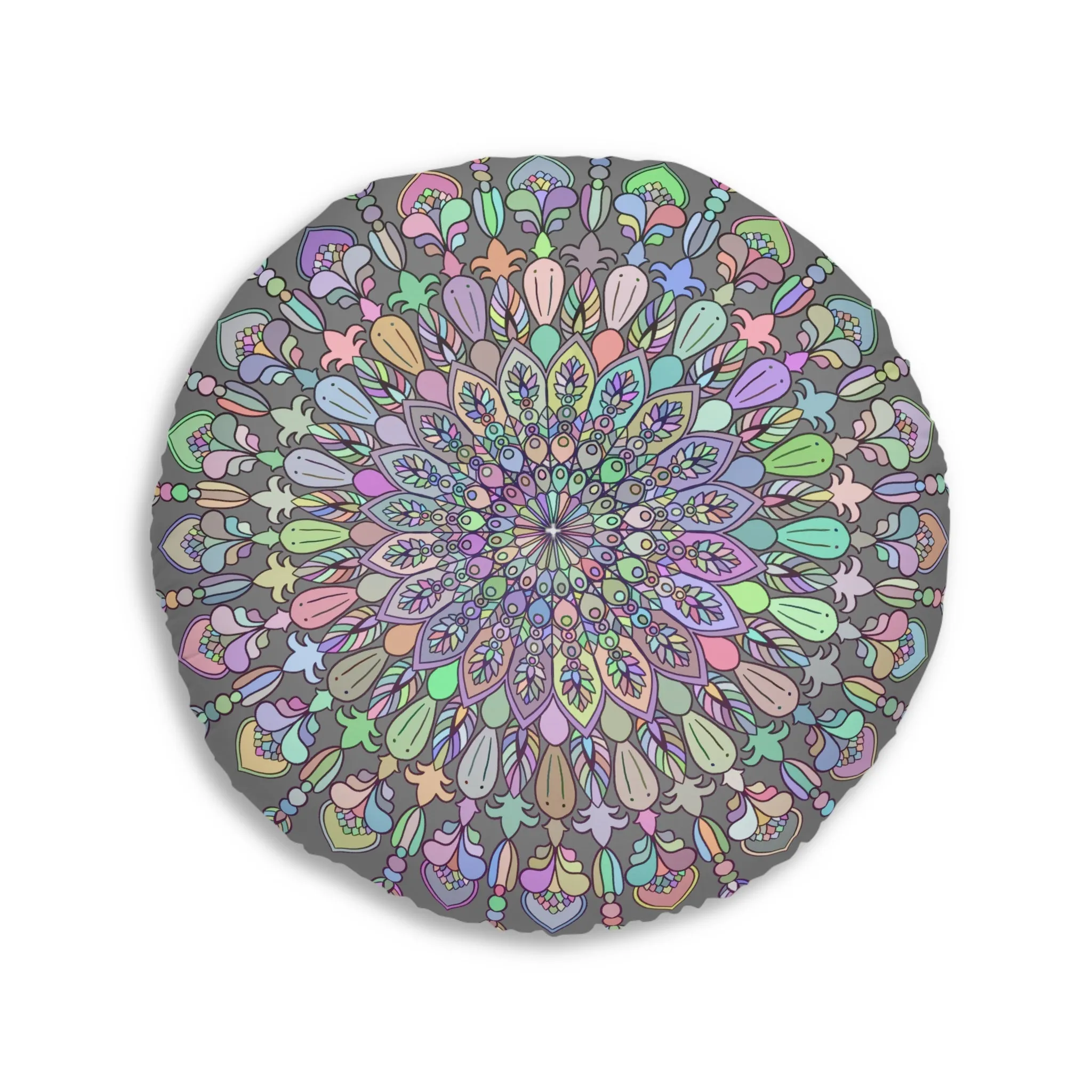 Handmade Mandala Art Tufted Round Floor Cushion