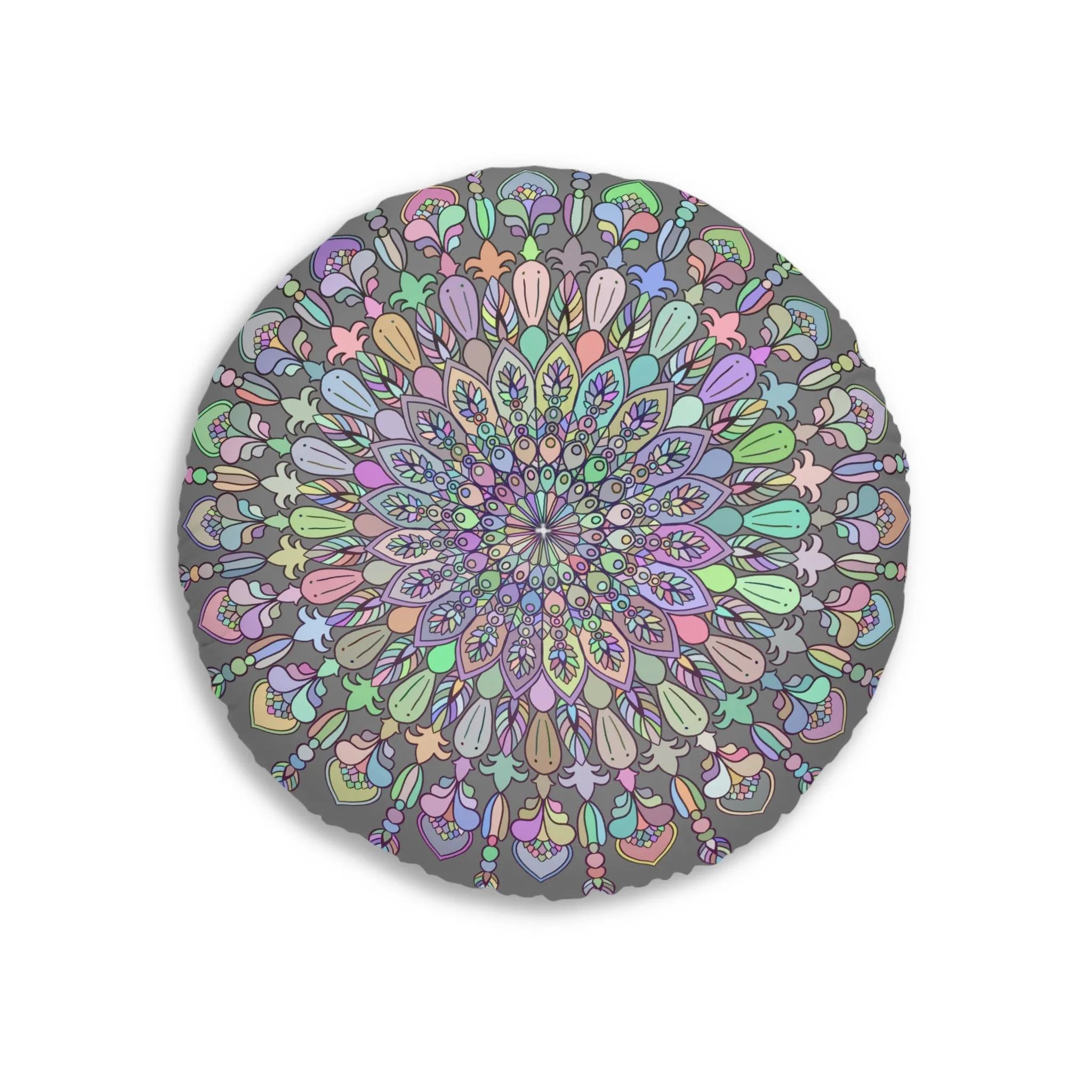 Handmade Mandala Art Tufted Round Floor Cushion