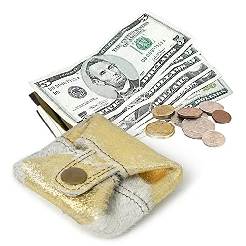 Leather Coin Pouch Change Holder Mini Pocket Wallet for Men Women