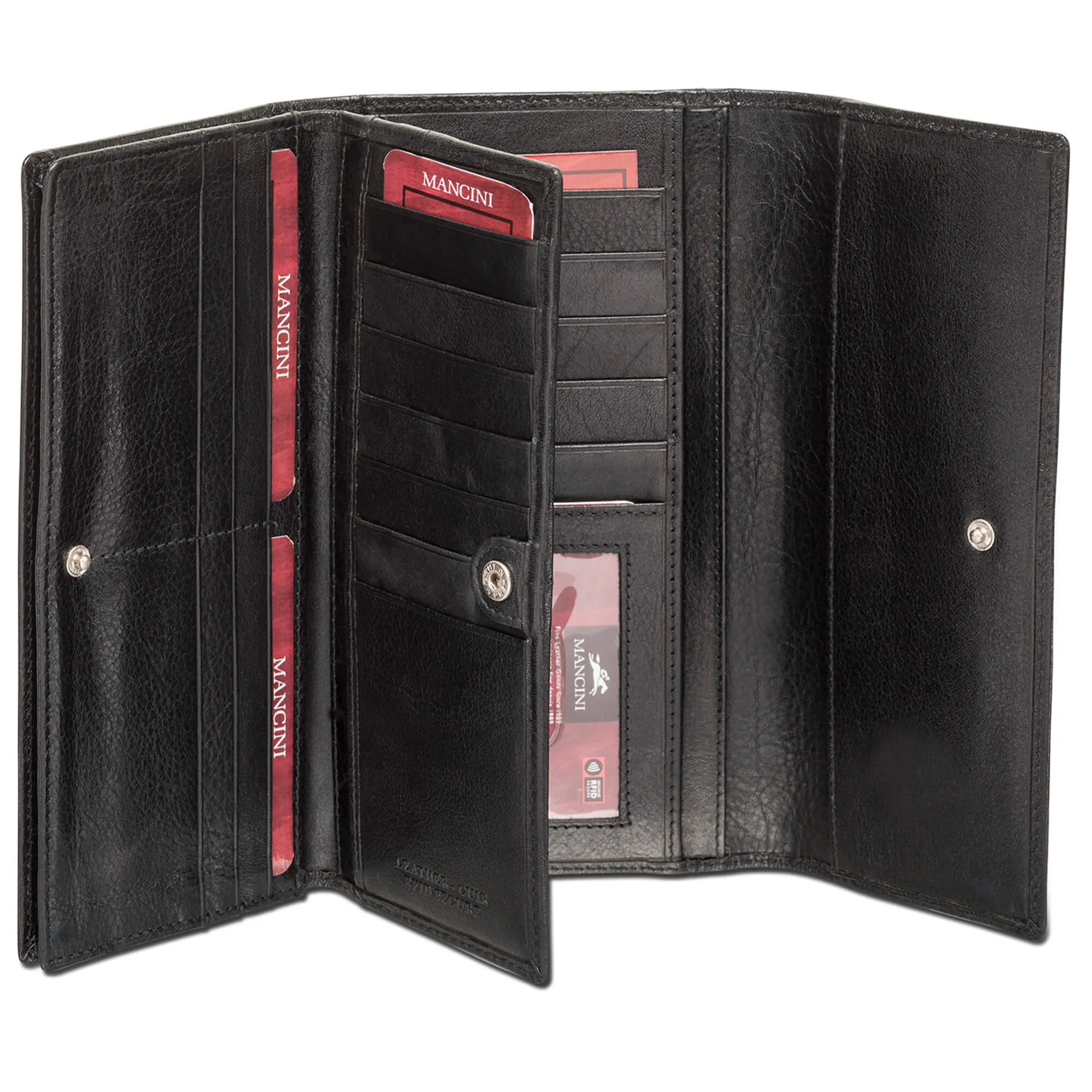 Mancini Leather Ladies’ RFID Secure Trifold Wallet