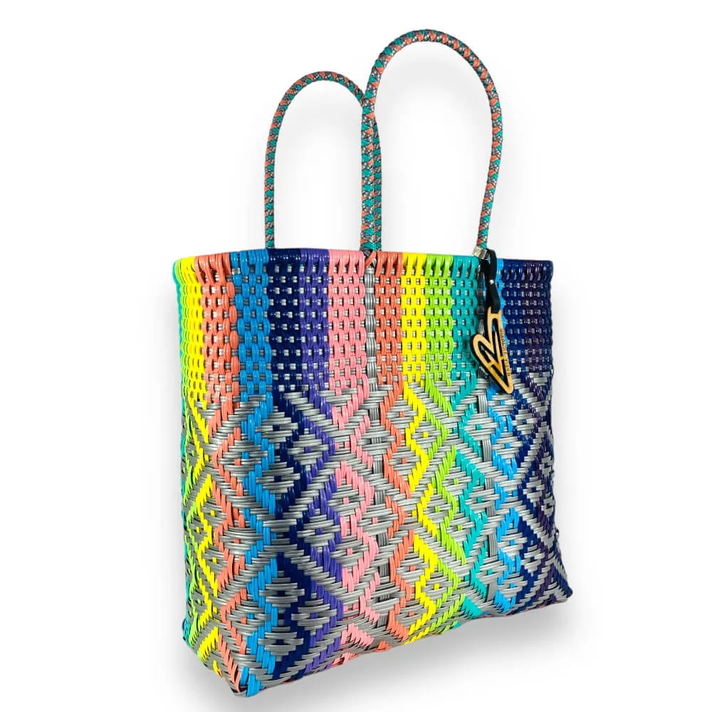 Maria Victoria | Sunset Tote | Upcycled, Handwoven, Multicolor Tote