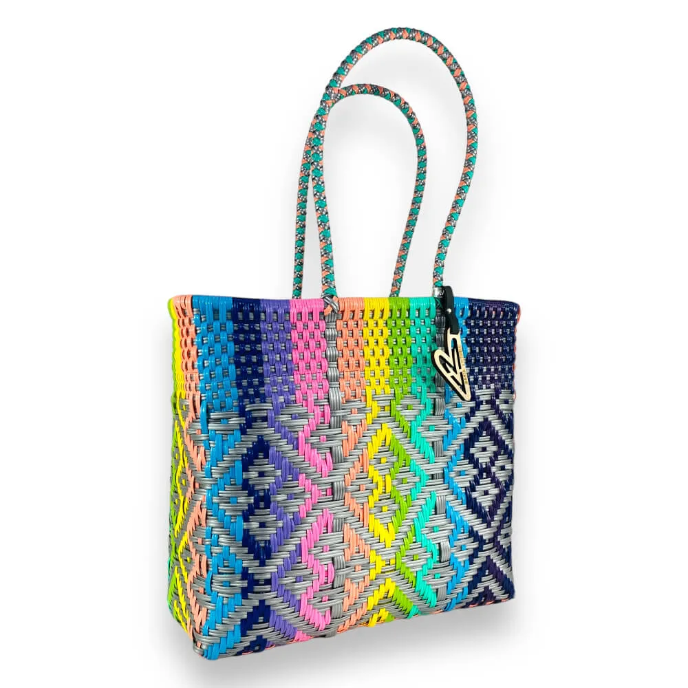 Maria Victoria | Sunset Tote | Upcycled, Handwoven, Multicolor Tote