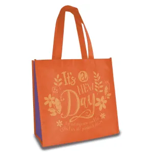 Orange Eco Tote Bag - Psalm 118:24 "It's A New Day"