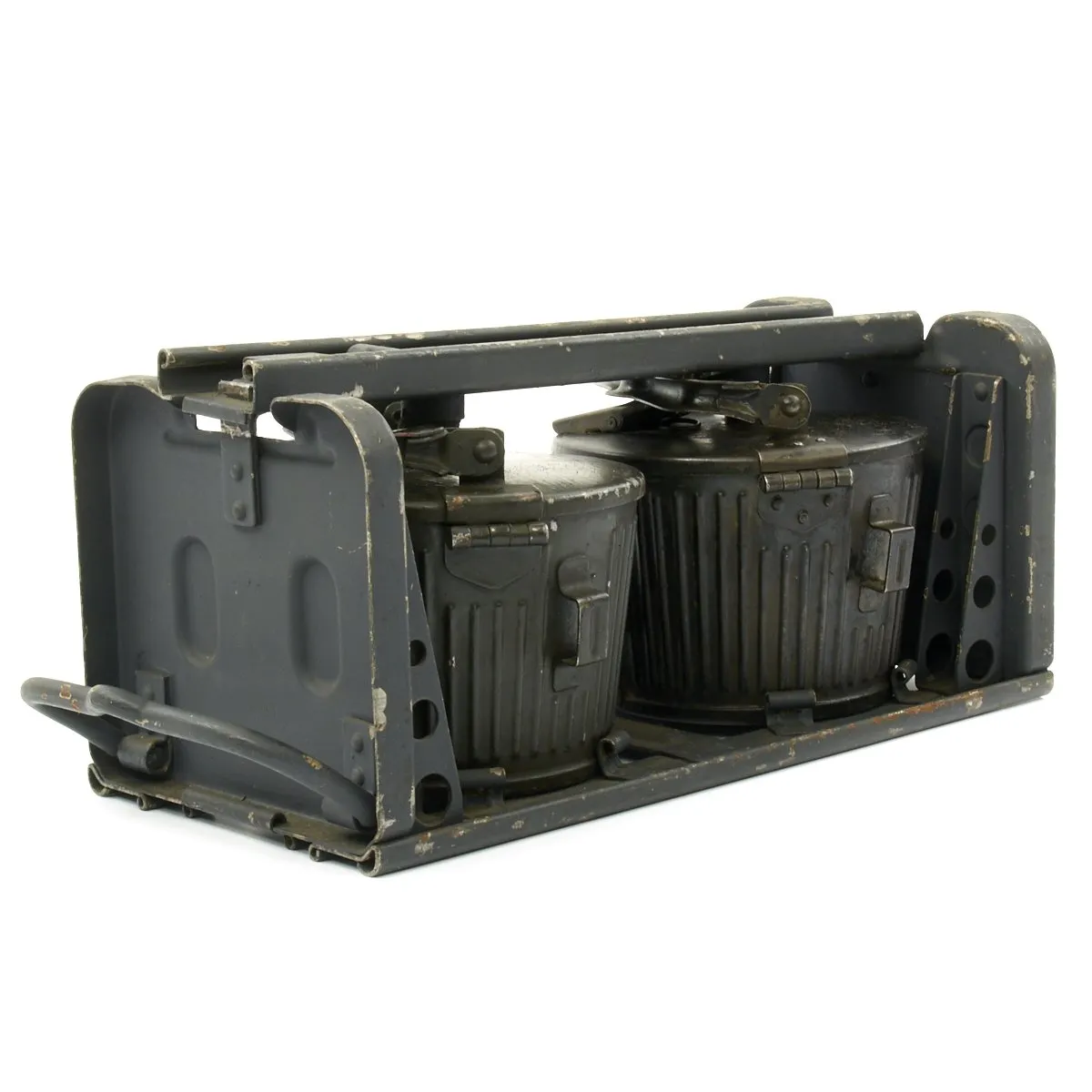 Original German WWII MG 34 MG 42 Basket Belt Carrier in Transport Frame with Belts - 1943 Dated