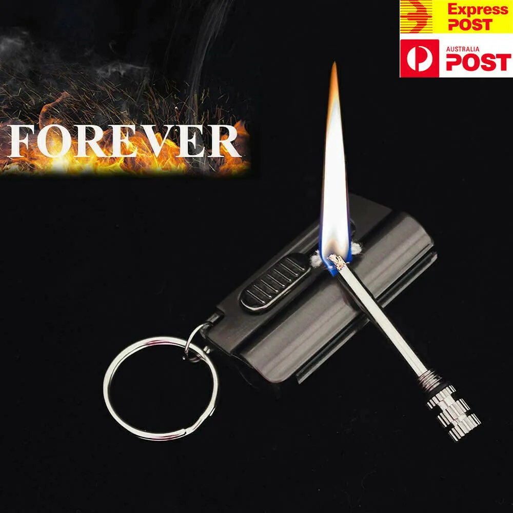 Permanent Match Lighter,Waterproof Multifunction Metal Keychain EDC Fire Starter