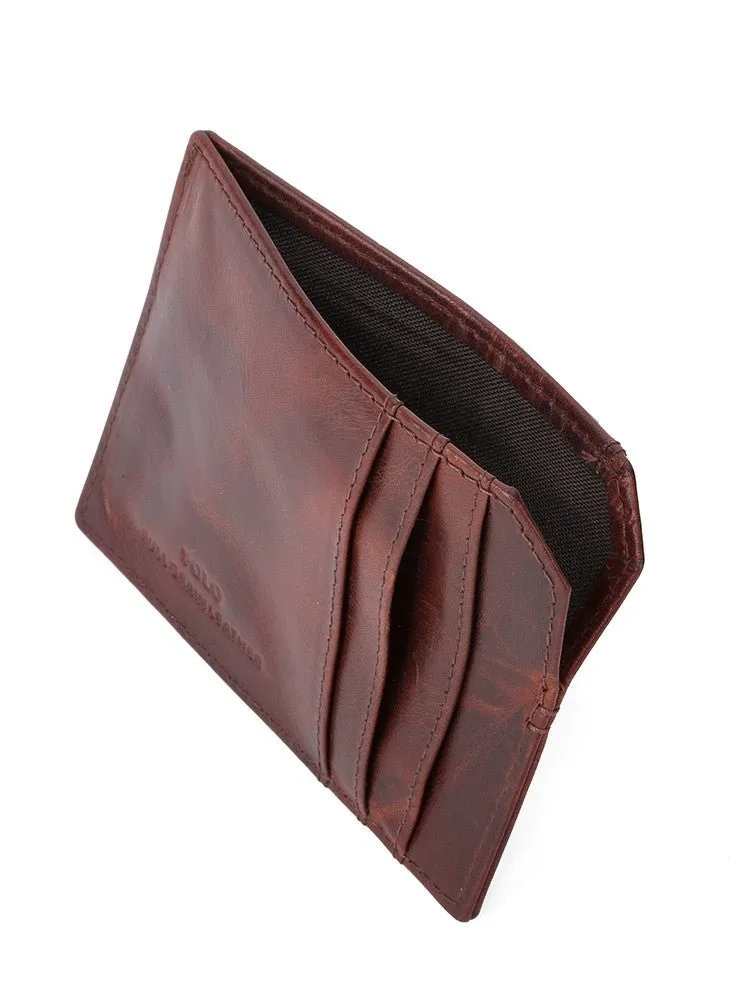 Polo Etosha Leather Credit Card Wallet With Top Pocket | Brown