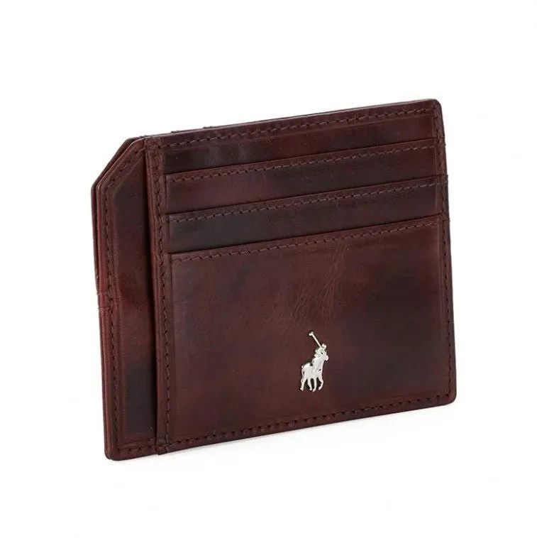 Polo Etosha Leather Credit Card Wallet With Top Pocket | Brown