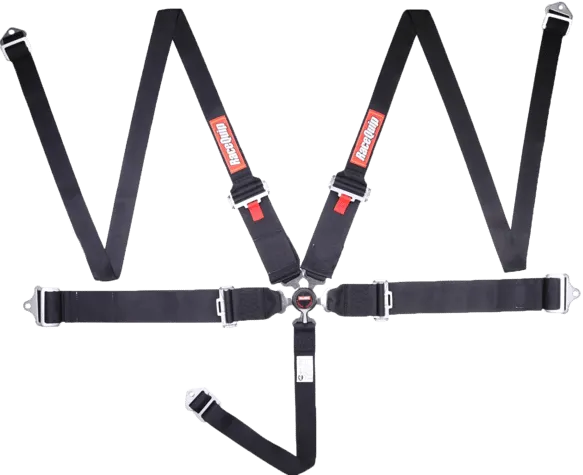 RaceQuip Camlock 5 Point HANS Harness Set - Black - 3 in. Lap - 3 in. to 2 in. Shoulder - 2 in. Sub - 745005