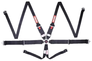 RaceQuip Camlock 6 Point HANS Harness Set - Black - 3 in. Lap - 3 in. to 2 in. Shoulder - 2 in. Sub - 747007