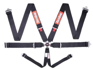 RaceQuip Camlock 6 Point Harness Set - Black - 3 in. Lap and Shoulder - 2 in. Sub - 743003