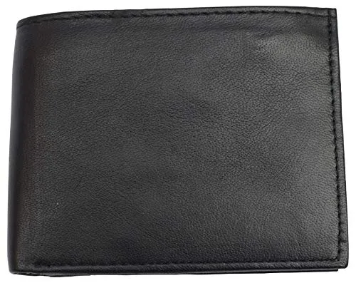 RFID Blocking Men's Leather Wallet Bifold Multi Card ID Holder