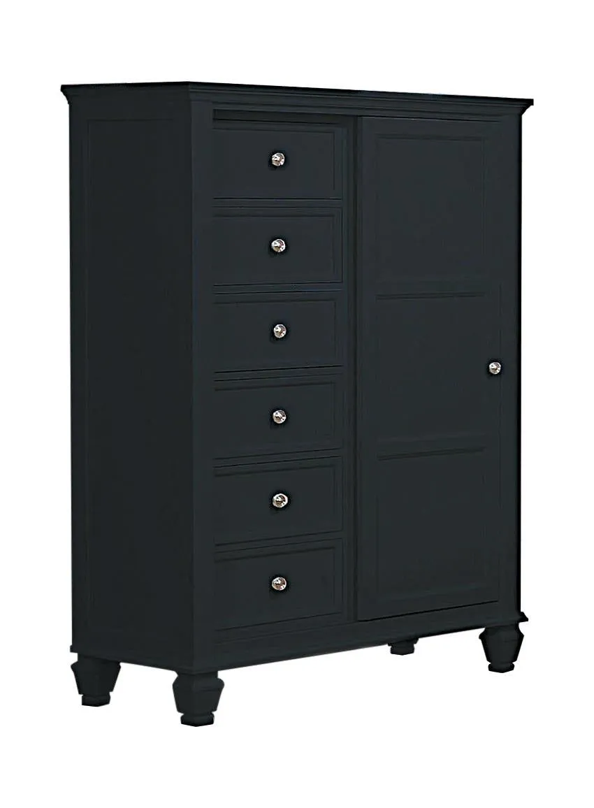 Sandy Beach Door Chest with Concealed Storage Black