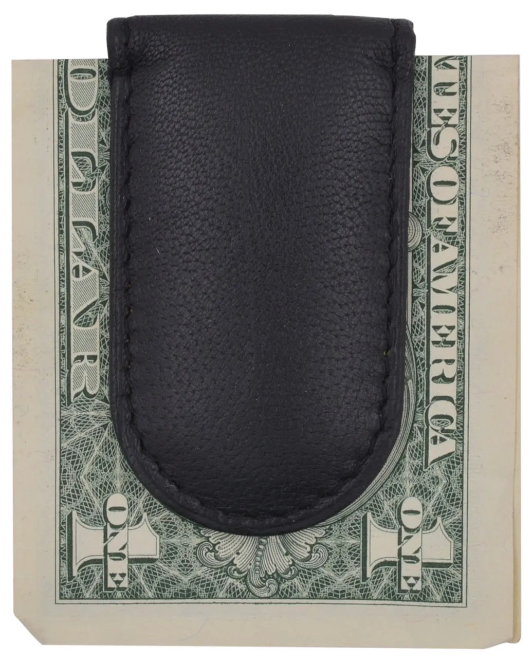 Slim Magnetic Money Clip Genuine Leather Business Card Holder for Men