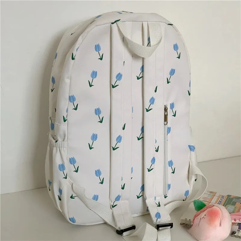 TAVIMART  -  Korean Ins Girls Sweet Chic Flower Backpacks High-capacity All Match Y2k Aesthetic Women Bags Fashion Students Preppy Schoolbags