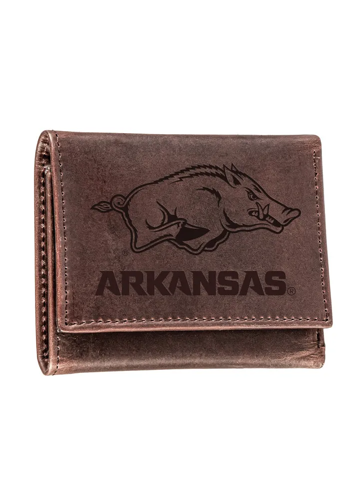 U of A Trifold Wallet in Brown by Evergreen