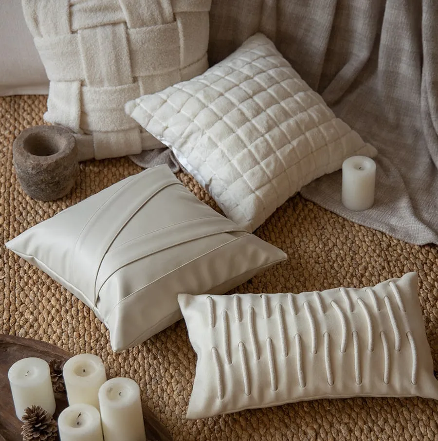 White Throw Pillow Set