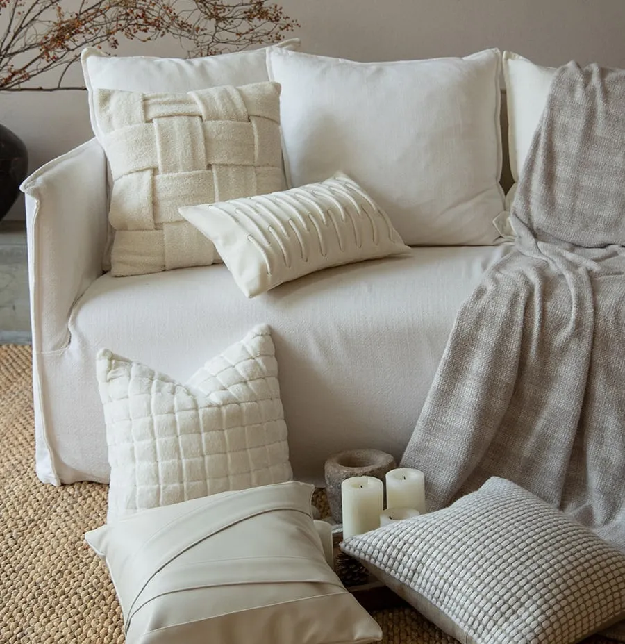 White Throw Pillow Set