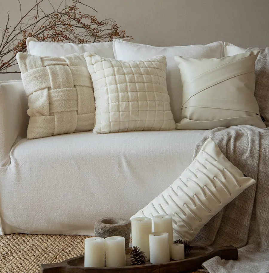 White Throw Pillow Set